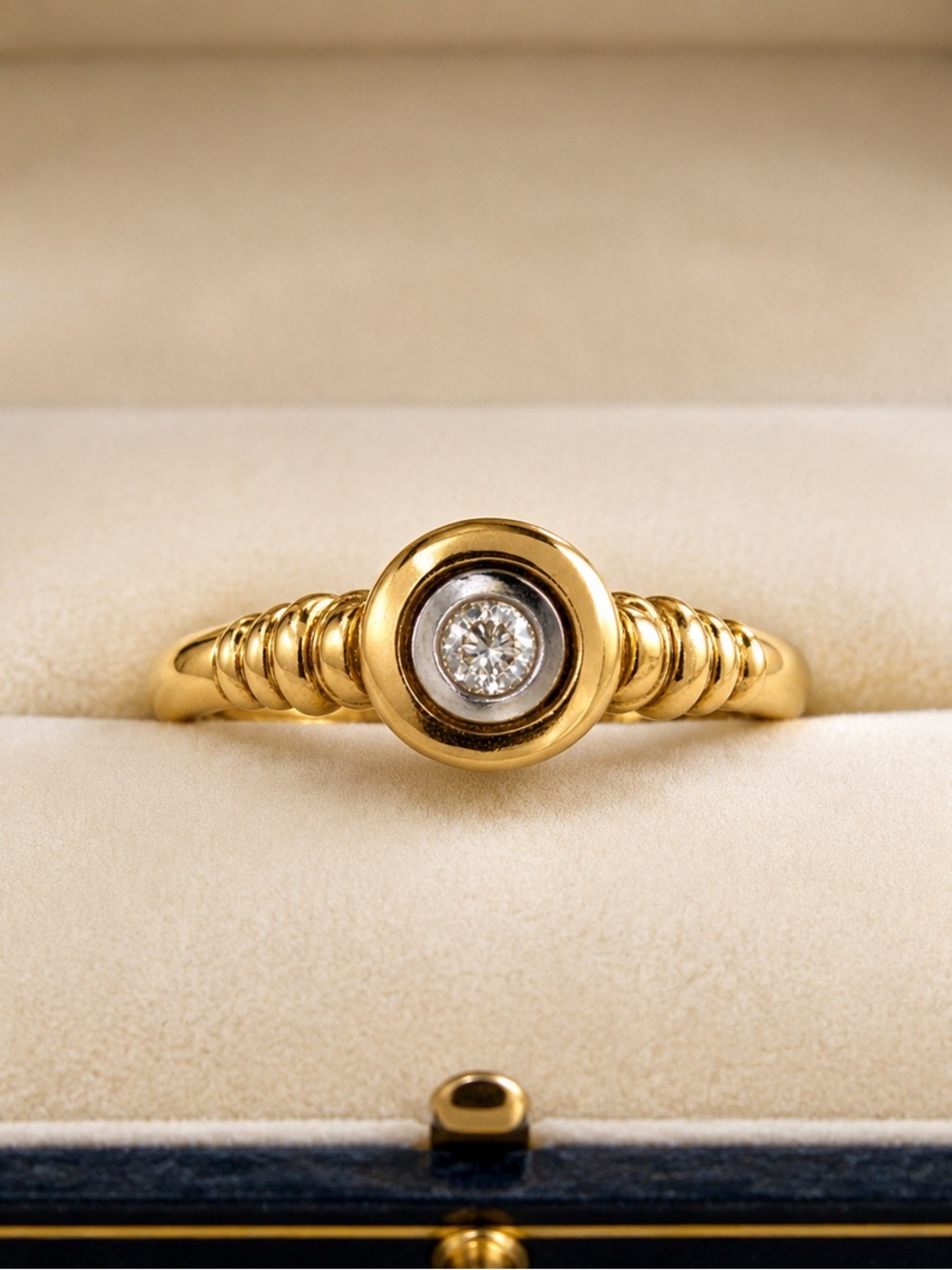 Classic Gold Bezel Diamond Earring Studs